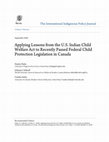 Research paper thumbnail of Applying Lessons from the U.S. Indian Child Welfare Act to Recently Passed Federal Child Protection Legislation in Canada