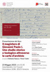 Research paper thumbnail of Presentazione del libro "Il Magistero di Giovanni Paolo I. Uno studio storico e teologico attraverso le carte d’archivio" (Viella, 2023), 23 Maggio 2023, ore 15.30, Aula Baratto, Ca’ Foscari, Dorsoduro 3246, 30123 Venezia