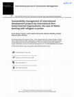 Research paper thumbnail of Sustainability management of international development projects by International Non-Governmental Organizations: the case of INGOs working with refugees in Jordan