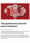 Research paper thumbnail of "Das gemeinsame kulturelle Leben zelebrieren" (Interview )