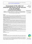 Research paper thumbnail of Assessment of the effect of external risk factors on the success of an oil and gas construction project