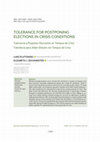 Research paper thumbnail of Tolerance for Postponing Elections in Crisis Conditions