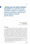 Research paper thumbnail of Juntas em um único número na urna? As experiências de mandato coletivo e o desafio à política partidária tradicional e personalista no Brasil (2016-2020)