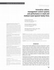 Research paper thumbnail of Cultura inovadora, sistemas de controle de gestão e rendimento nas PME familiares espanholas