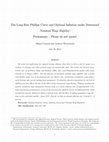 Research paper thumbnail of The Long-Run Phillips Curve and Optimal In‡ation under Downward Nominal Wage Rigidity Preliminary - Please do not quote!