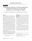 Research paper thumbnail of Evaluating the importance of clinical manifestations and laboratory parameters associated with progression to severe dengue in children