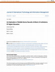 Research paper thumbnail of An Exploration of Mobile Device Security Artifacts At Institutions Of Higher Education