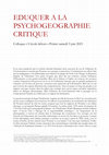 Research paper thumbnail of EDUQUER A LA PSYCHOGEOGRAPHIE CRITIQUE