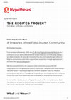 Research paper thumbnail of A Snapshot of the Food Studies Community (Blog post)