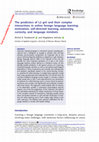 Research paper thumbnail of The predictors of L2 grit and their complex interactions in online foreign language learning: Motivation, self-directed learning, autonomy, curiosity, and language mindsets