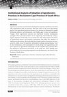 Research paper thumbnail of Institutional Analysis of Adoption of Agroforestry Practices in the Eastern Cape Province of South Africa