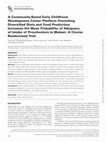 Research paper thumbnail of A Community-Based Early Childhood Development Center Platform Promoting Diversified Diets and Food Production Increases the Mean Probability of Adequacy of Intake of Preschoolers in Malawi: A Cluster Randomized Trial