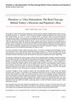 Research paper thumbnail of Pluralism vs. Ultra-Nationalism: The Real Cleavage Behind Turkey's Elections and Populism's R Written by Nora Fisher-Onar