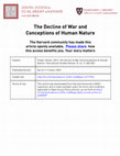 Research paper thumbnail of The Decline of War and Conceptions of Human Nature