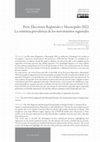 Research paper thumbnail of Perú. Elecciones Regionales y Municipales 2022: la continua prevalencia de los movimientos regionales