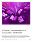 Research paper thumbnail of El término "boom femenino" es inadecuado e insuficiente