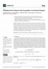 Research paper thumbnail of Multiplicatively Simpson Type Inequalities via Fractional Integral