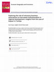 Research paper thumbnail of Exploring the role of voluntary business associations on borrowed institutionalism in regional development: insights from the case of Kayseri in Türkiye