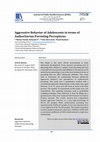 Research paper thumbnail of Aggressive Behavior of Adolescents in terms of Authoritarian Parenting Perceptions