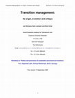 Research paper thumbnail of Transition management: Its origin, evolution and critique