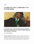 Research paper thumbnail of Learning to be a loser: a philosopher’s case for doing nothing