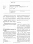 Research paper thumbnail of Asperger syndrome: can the disorder be diagnosed in the adult age?