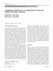 Research paper thumbnail of Complications Following Liver Transplantation for Hepatoblastoma