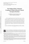 Research paper thumbnail of The Political Elite’s Thematic Framing of China in Recent Central European Elections