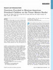 Research paper thumbnail of Nutrition Provided to Mexican-American Preschool Children on the Texas–Mexico Border