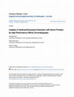 Research paper thumbnail of Analysis of Hydroxychloroquine Interaction with Serum Proteins by High Performance Affinity Chromatography