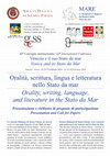 Research paper thumbnail of Oralità, scrittura, lingua e letteratura nello Stato da mar / Orality, writing, language, and literature in the Stato da Mar