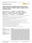 Research paper thumbnail of eHealth interventions targeting nutrition, physical activity, sedentary behavior, or obesity in adults: A scoping review of systematic reviews