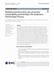 Research paper thumbnail of Building transformative city-university sustainability partnerships: the Audacious Partnerships Process