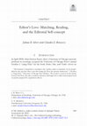 Research paper thumbnail of Editor's Love: Matching, Reading, and the Editorial Self-concept