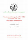 Research paper thumbnail of Orientamento bibliografico (1713-2022) per lo studio della storia della Diocesi di Sansepolcro