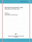 Research paper thumbnail of Reviving Private Investment in India: Determinants and Policy Levers