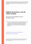 Research paper thumbnail of Hábitos De Lectura y Uso De Redes Sociales