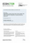 Research paper thumbnail of Can gender quotas prevent risky choice shifts? The effect of gender composition on group decisions under risk