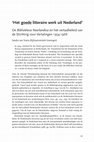 Research paper thumbnail of ‘Het goede litteraire werk uit Nederland’ - De Bibliotheca Neerlandica en het vertaalbeleid van de Stichting voor Vertalingen 1954-1966