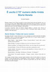 Research paper thumbnail of È uscito il 72° numero della rivista Storia Veneta