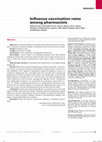 Research paper thumbnail of Influenza vaccination rates among pharmacists