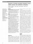 Research paper thumbnail of Predictors of vibration perception threshold in type 2 diabetic patients with proliferative retinopathy