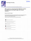 Research paper thumbnail of Who Counts as a Sexual Partner? Women’s Criteria for Defining and Sorting Through Their Sexual Histories.”