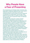 Research paper thumbnail of Why People Have a Fear of Presenting