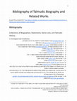 Research paper thumbnail of An Annotated Bibliography of  Works Relating to Biographies of Talmudic Sages