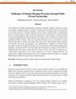 Research paper thumbnail of Challenges of student housing provision through public private partnership