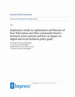 Research paper thumbnail of Exploratory study on explanations and theories of how Telecentres and other community-based e-Inclusion actors operate and have an impact on digital and social inclusion policy goals