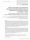 Research paper thumbnail of Fatores associados aos sentimentos decorrentes da perda dentária total e às expectativas de reposição protética em adultos e idosos