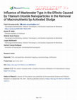 Research paper thumbnail of Influence of wastewater type in the effects caused by titanium dioxide nanoparticles in the removal of macronutrients by activated sludge