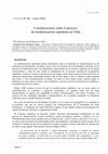 Research paper thumbnail of Consideraciones sobre el proceso de modernizacion capitalista en Chile